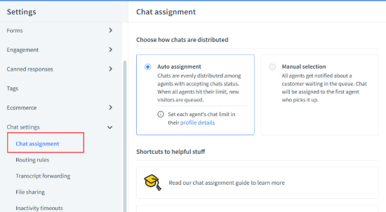 Chat assignments