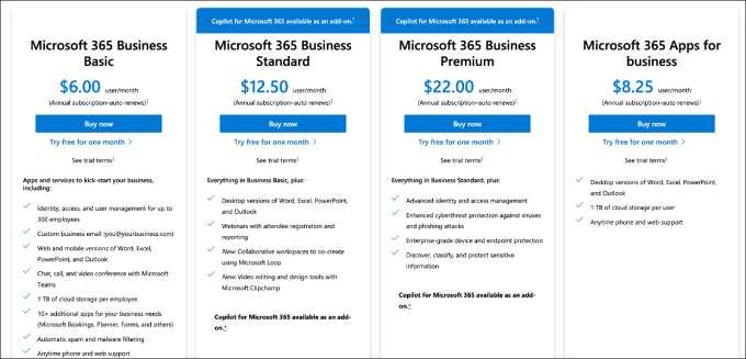 Microsoft 365 pricing
