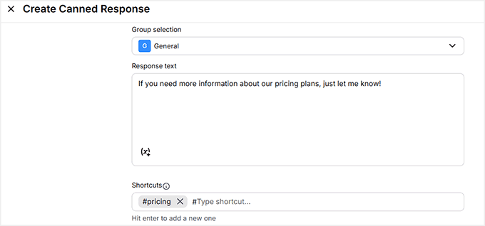 Lägg till ett fördefinierat svar i LiveChat Lägg till ett fördefinierat svar i LiveChat
