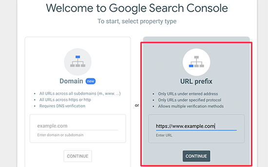 在 Google Search Console 中添加网站网址