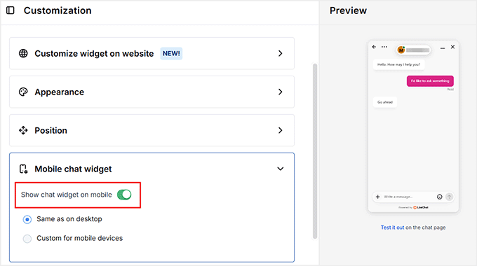 Anpassa chattwidgeten för mobil i LiveChat Anpassa chattwidgeten för mobil i LiveChat