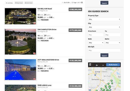 IDX Website with MLS for Realtors and Real Estate Agents