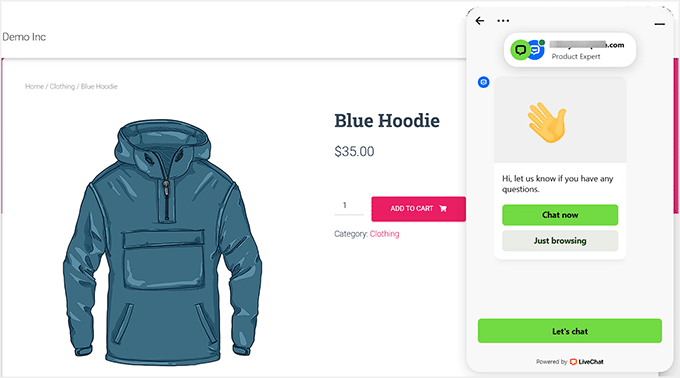 LiveChat chattwidget förhandsgranskning LiveChat chattwidget förhandsgranskning