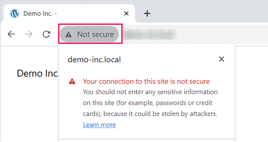 Connection not secure