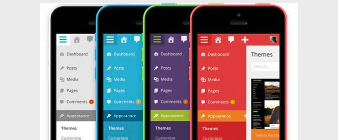 WordPress 3.8 admin color schemes on mobile devices