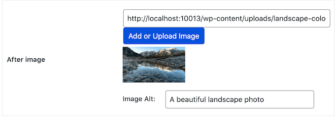 Adding an 'after' comparison image to a website or blog