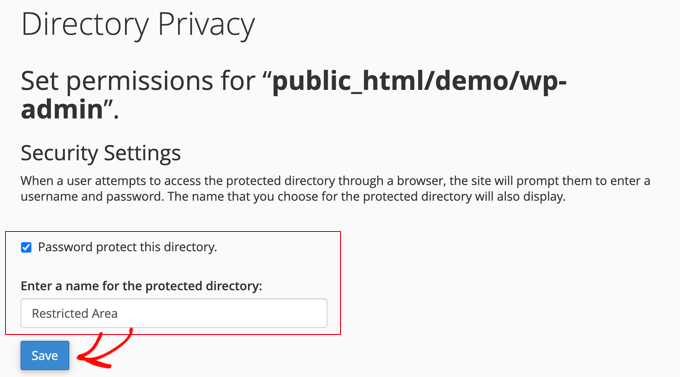 Password Protecting a Directory