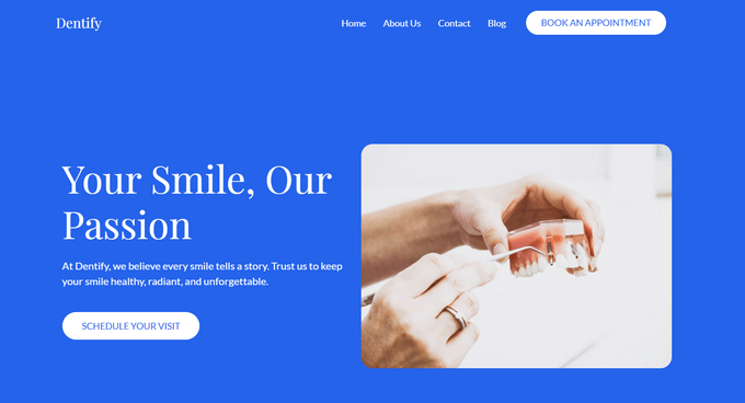 Tema dentist SeedProd pentru WordPress