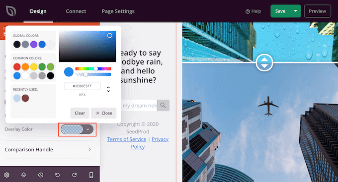 使用 SeedProd 将叠加颜色添加到交互式图像