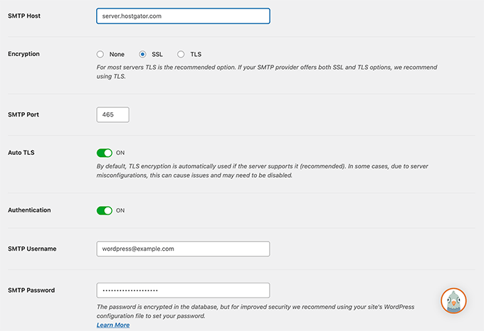 HostGator SMTP settings for WordPress