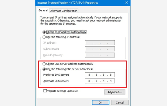 Changing DNS servers in Windows