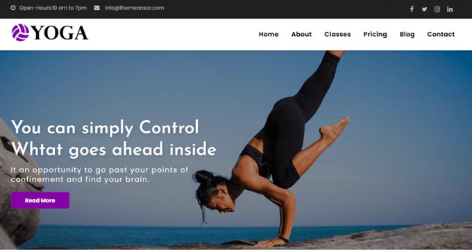 Free WordPress Yoga Theme