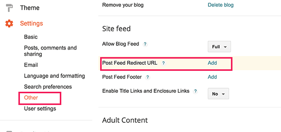 Redirect Blogger feed