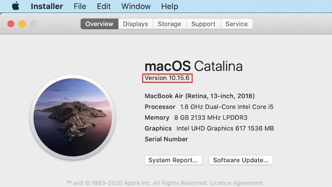 The 'About This Mac' menu
