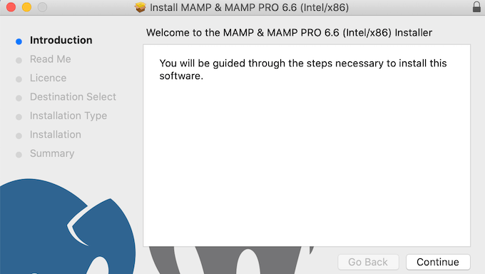 The MAMP for Mac installer