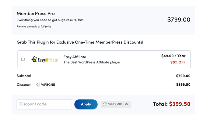 MemberPress Pro Plan and discount code
