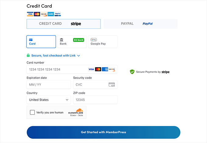 Detalles de pago de MemberPress