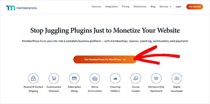 Site web MemberPress