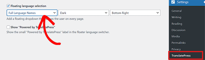 Add a floating language switcher