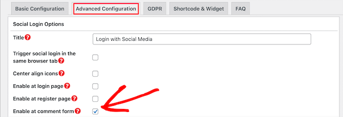 Enable social login on comment form