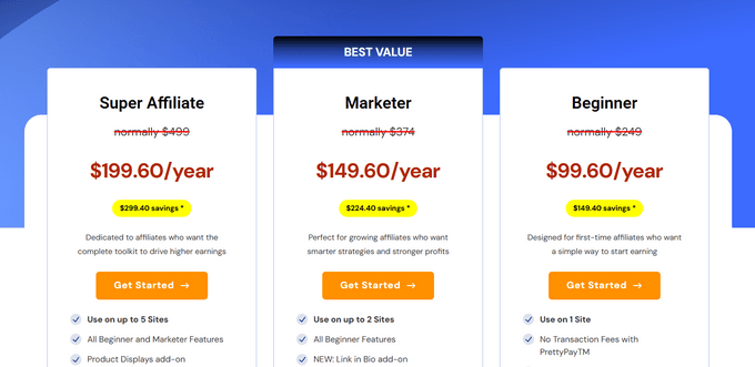 PrettyLinks Pricing and Plans