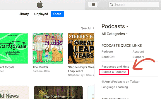 lähetä podcastisi iTunesiin