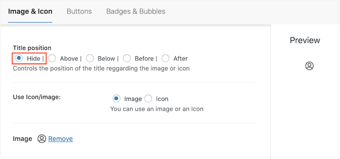 Hiding the navigation labels on your menu