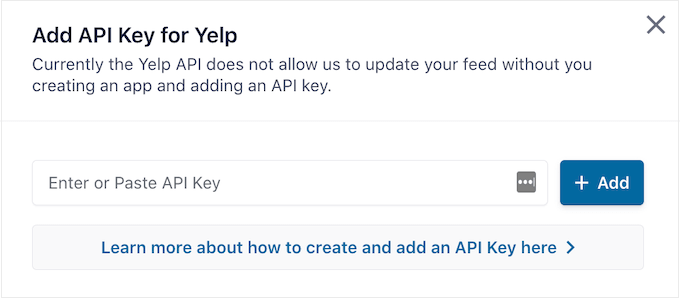 How to add a Yelp API key to WordPress