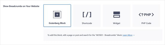 opções de configuração do aioseo breadcrumb