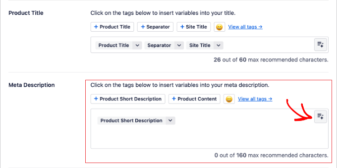 Adding a Product Meta Description Using AIOSEO