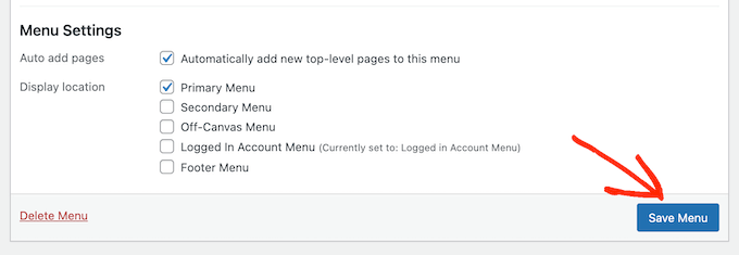 Publishing a menu with social icons