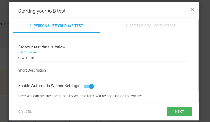 Starting your A/B test
