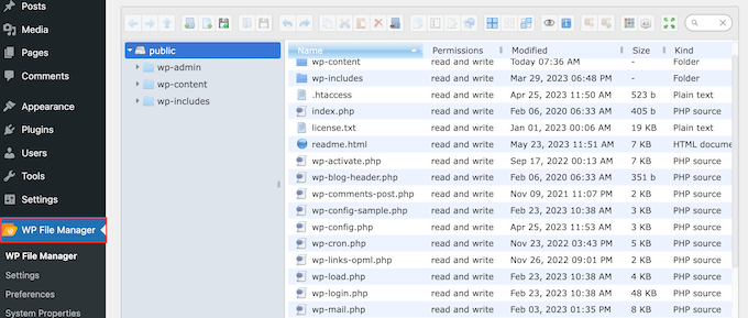 A file manager WordPress plugin