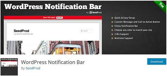 WordPress notification bar