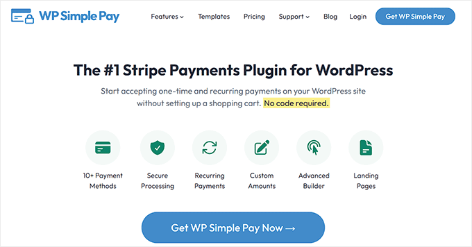 WP Simple Pay website