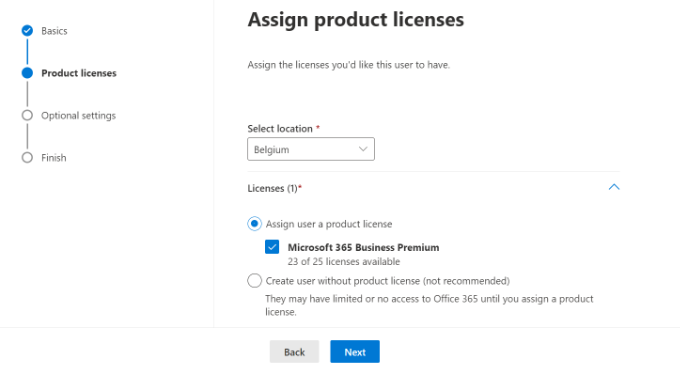 Assign product licenses