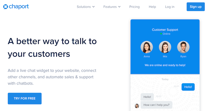 Web with live chat