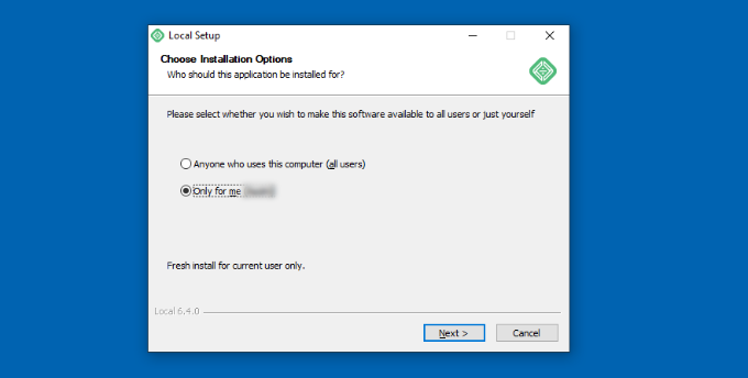 选择软件的用户配置文件