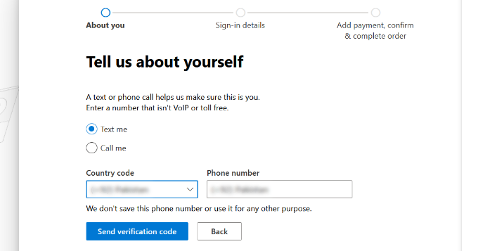 Get verification code