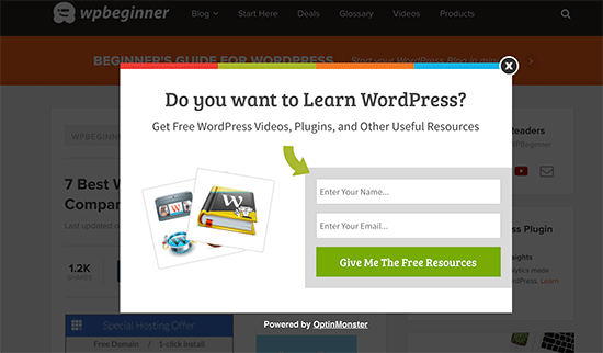 Using OptinMonster to grow your email subscribers