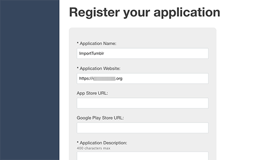 Register application