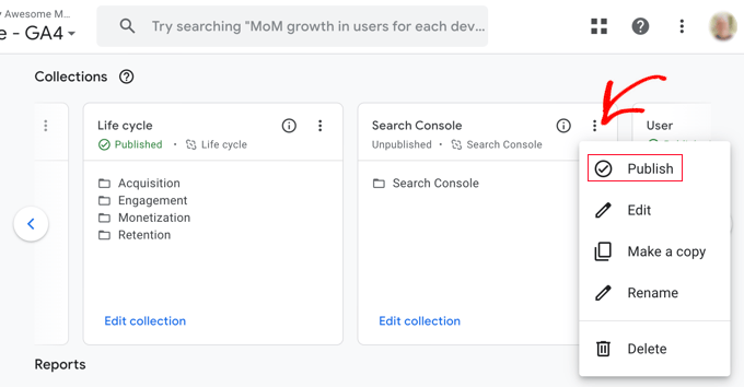 在 Google Analytics（分析）中发布 Search Console 报告