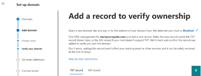 Verify ownership of your domain