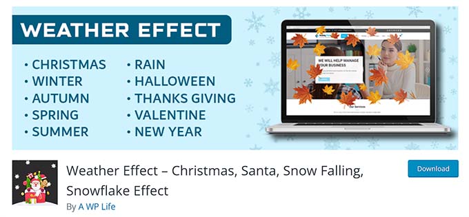 WebHostingExhibit weather-effect-plugin 7 Ways to Spread the Holiday Spirit With Your WordPress Site  