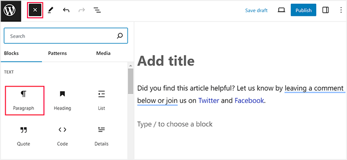 Add content for WordPress reusable block