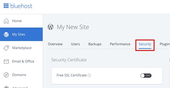 Bluehost free SSL