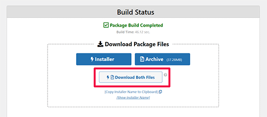 Download package files