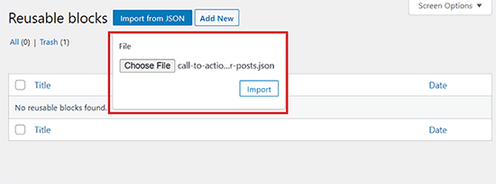 Import JSON file