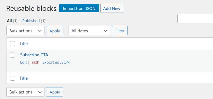 Import or export blocks