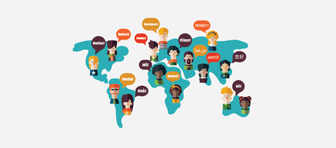 Multilingual world map